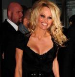 Pam Anderson and Chad Reynolds the Bodyguard arrive at Super Bowl Party